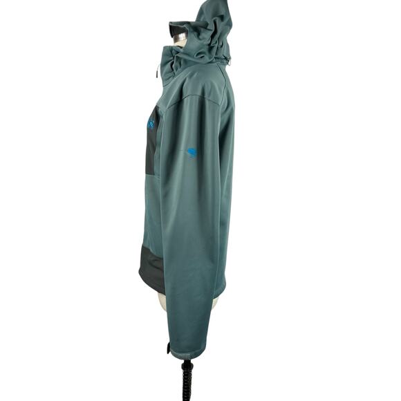 MOUNTAIN HARDWEAR Men's Teal Green Full Zip Hooded Airshield Jacket Size Small - Picture 2 of 10